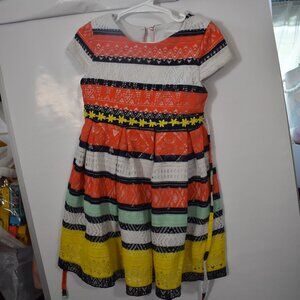 Sweet Heart Rose Colorful Lace Overlay Dress Girls 4
